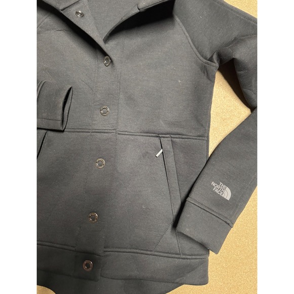 The North Face‎ Womens Black Hooded Snap Front Jacket XS - Picture 3 of 9